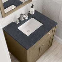 30" Chicago Single Vanity, Walnut Whisper with Charcoal Soapstone Top