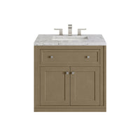 30" Chicago Single Vanity, Walnut Whisper with Eternal Jasmine Pearl Top