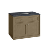 36" Chicago Single Vanity, Walnut Whisper with Charcoal Soapstone Top