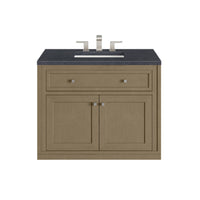 36" Chicago Single Vanity, Walnut Whisper with Charcoal Soapstone Top