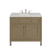 36" Chicago Single Vanity, Walnut Whisper with Eternal Jasmine Pearl Top