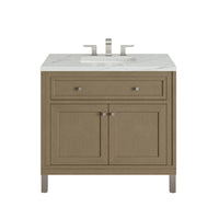 36" Chicago Single Vanity, Walnut Whisper with Ethereal Noctis Top