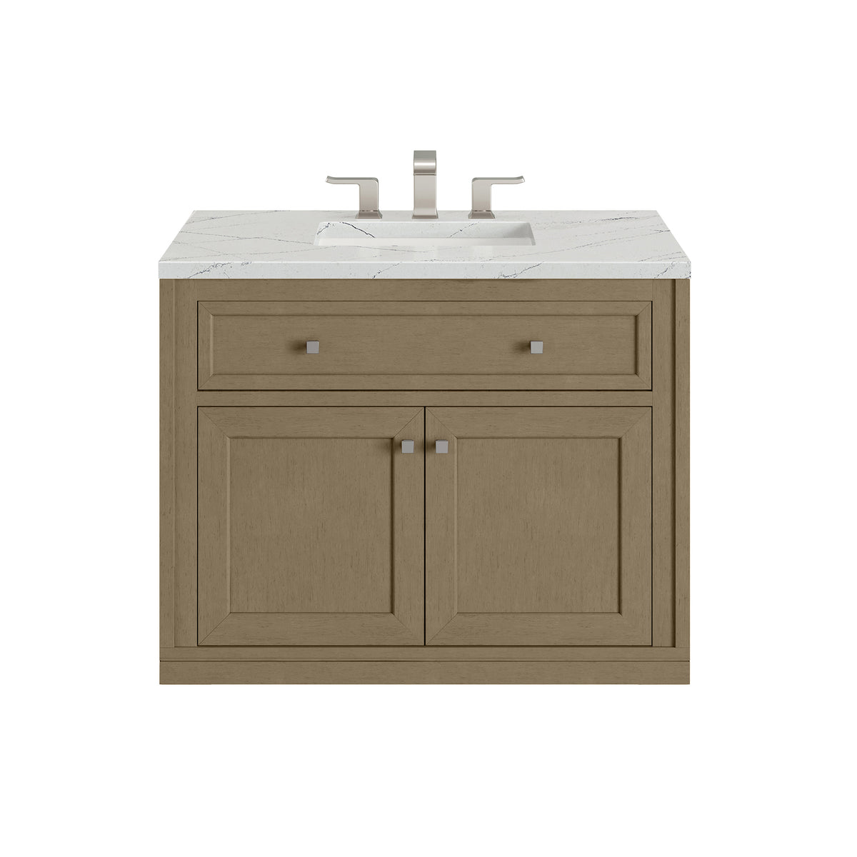 36" Chicago Single Vanity, Walnut Whisper with Ethereal Noctis Top