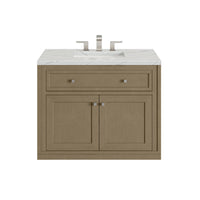 36" Chicago Single Vanity, Walnut Whisper with Ethereal Noctis Top
