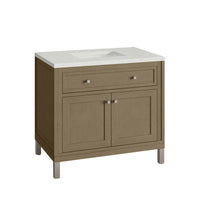 36" Chicago Single Vanity, Walnut Whisper with Lime Delight Top
