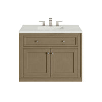 36" Chicago Single Vanity, Walnut Whisper with Lime Delight Top