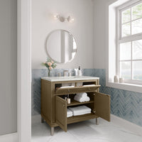 36" Chicago Single Vanity, Walnut Whisper with Lime Delight Top