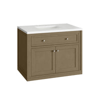 36" Chicago Single Vanity, Walnut Whisper with White Zeus Top