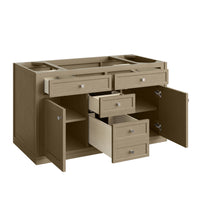 48" Chicago Single Vanity, Walnut Whisper with Eternal Jasmine Pearl Top