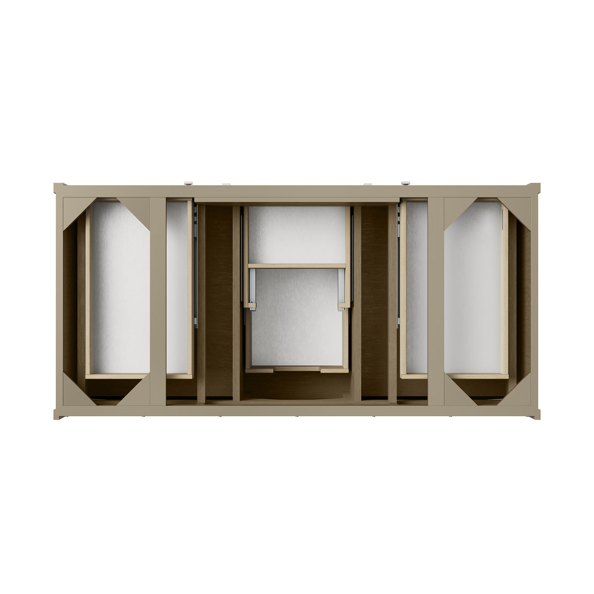 48" Chicago Single Vanity, Walnut Whisper with Eternal Jasmine Pearl Top