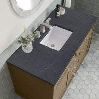 48" Chicago Single Vanity, Walnut Whisper with Charcoal Soapstone Top