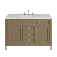 48" Chicago Single Vanity, Walnut Whisper with Eternal Jasmine Pearl Top