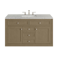 48" Chicago Single Vanity, Walnut Whisper with Eternal Jasmine Pearl Top
