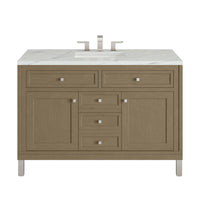48" Chicago Single Vanity, Walnut Whisper with Ethereal Noctis Top