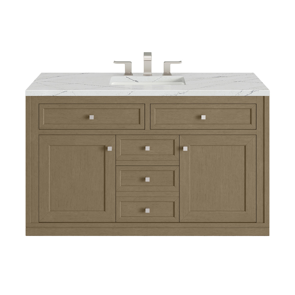 48" Chicago Single Vanity, Walnut Whisper with Ethereal Noctis Top