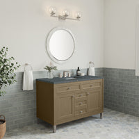 48" Chicago Single Vanity, Walnut Whisper with Parisien Bleu Top