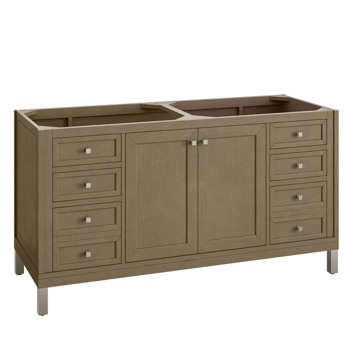 60" Chicago Double Vanity, Walnut Whisper