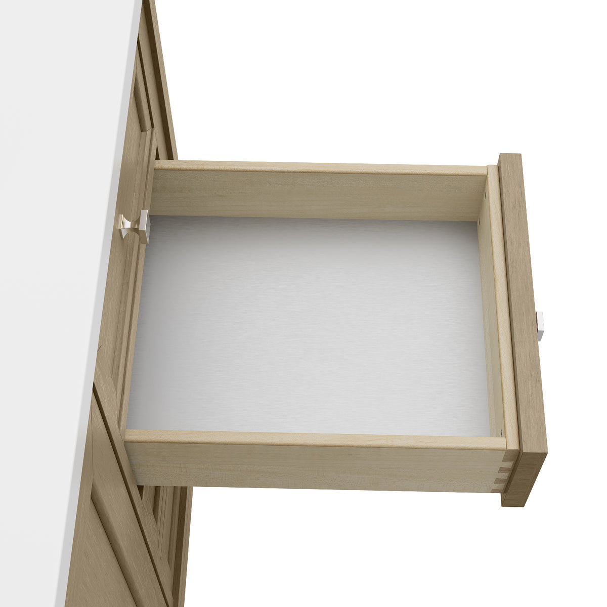 60" Chicago Single Vanity, Walnut Whisper with Arctic Fall Top