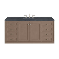 60" Chicago Single Vanity, Walnut Whisper with Charcoal Soapstone Top