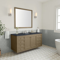 60" Chicago Single Vanity, Walnut Whisper with Charcoal Soapstone Top