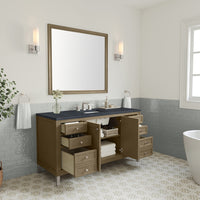 60" Chicago Single Vanity, Walnut Whisper with Charcoal Soapstone Top