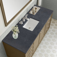 60" Chicago Single Vanity, Walnut Whisper with Charcoal Soapstone Top