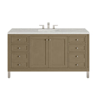 60" Chicago Single Vanity, Walnut Whisper with Eternal Jasmine Pearl