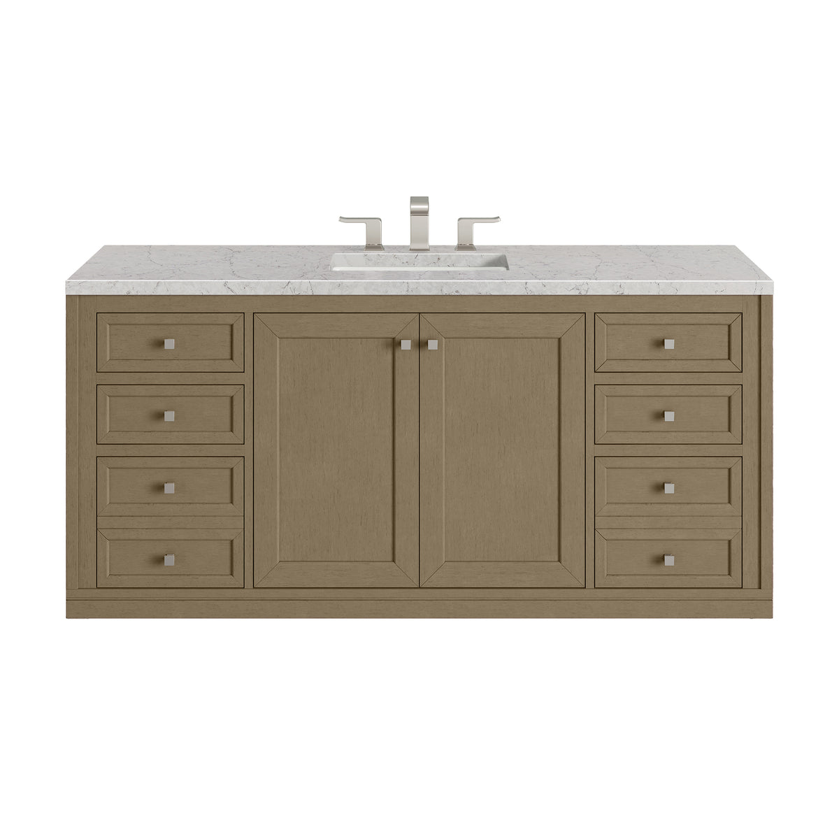 60" Chicago Single Vanity, Walnut Whisper with Eternal Jasmine Pearl