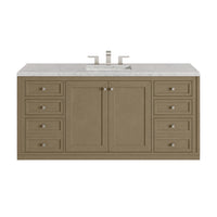 60" Chicago Single Vanity, Walnut Whisper with Eternal Jasmine Pearl