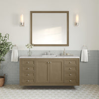 60" Chicago Single Vanity, Walnut Whisper with Eternal Jasmine Pearl