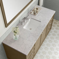 60" Chicago Single Vanity, Walnut Whisper with Eternal Jasmine Pearl