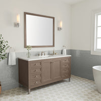 60" Chicago Single Vanity, Walnut Whisper with Lime Delight Top