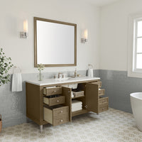 60" Chicago Single Vanity, Walnut Whisper with Lime Delight Top