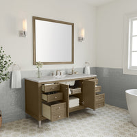 60" Chicago Single Vanity, Walnut Whisper with Victorian Silver Top