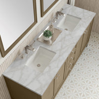 72" Chicago Double Vanity, Walnut Whisper with Victorian Silver Top