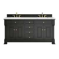 72" Brookfield Double Vanity, Black Onyx with Ethereal Noctis Top