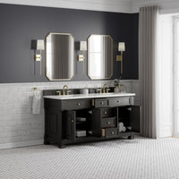 72" Brookfield Double Vanity, Black Onyx with Ethereal Noctis Top