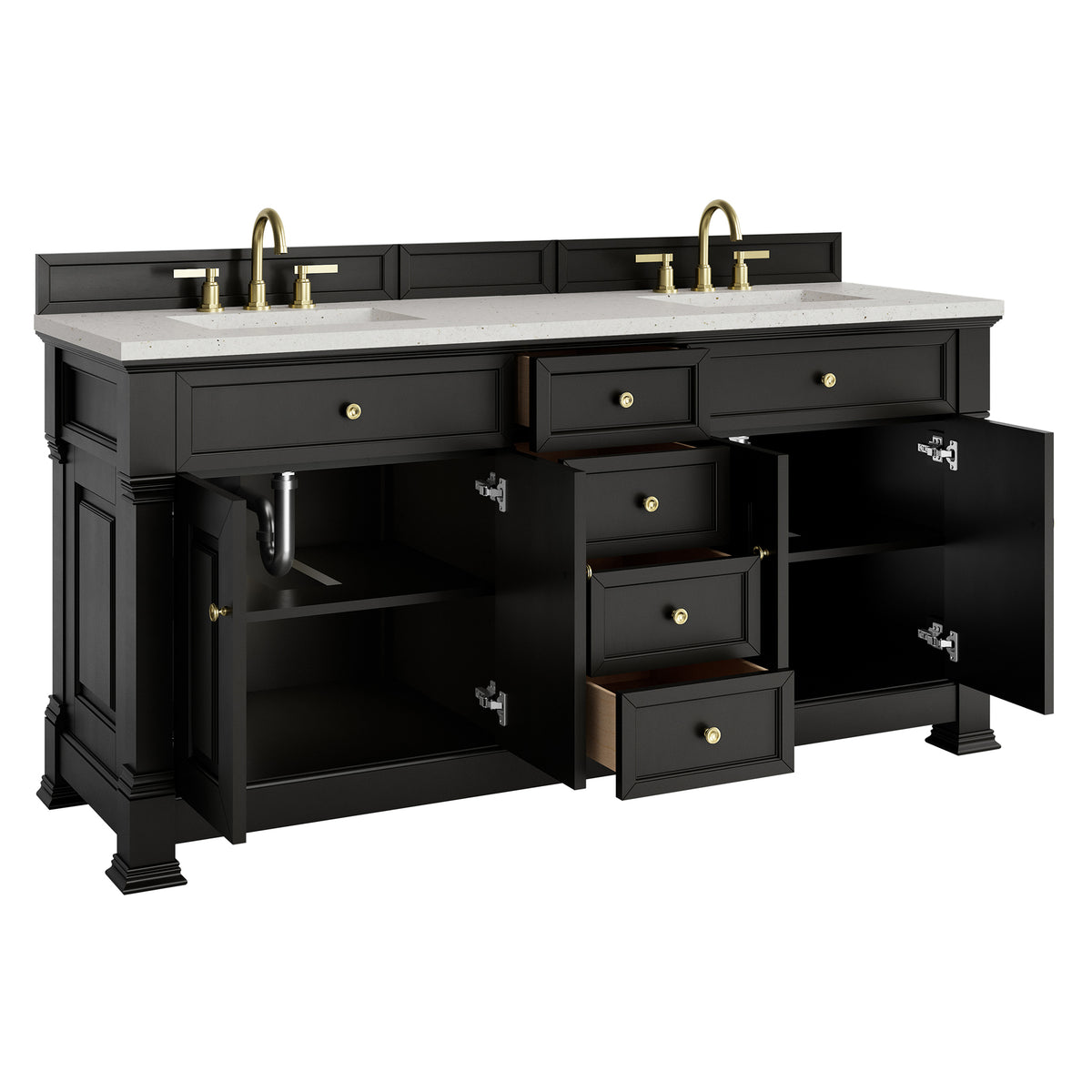 72" Brookfield Double Vanity, Black Onyx with Lime Delight Top