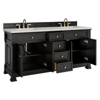 72" Brookfield Double Vanity, Black Onyx with Lime Delight Top