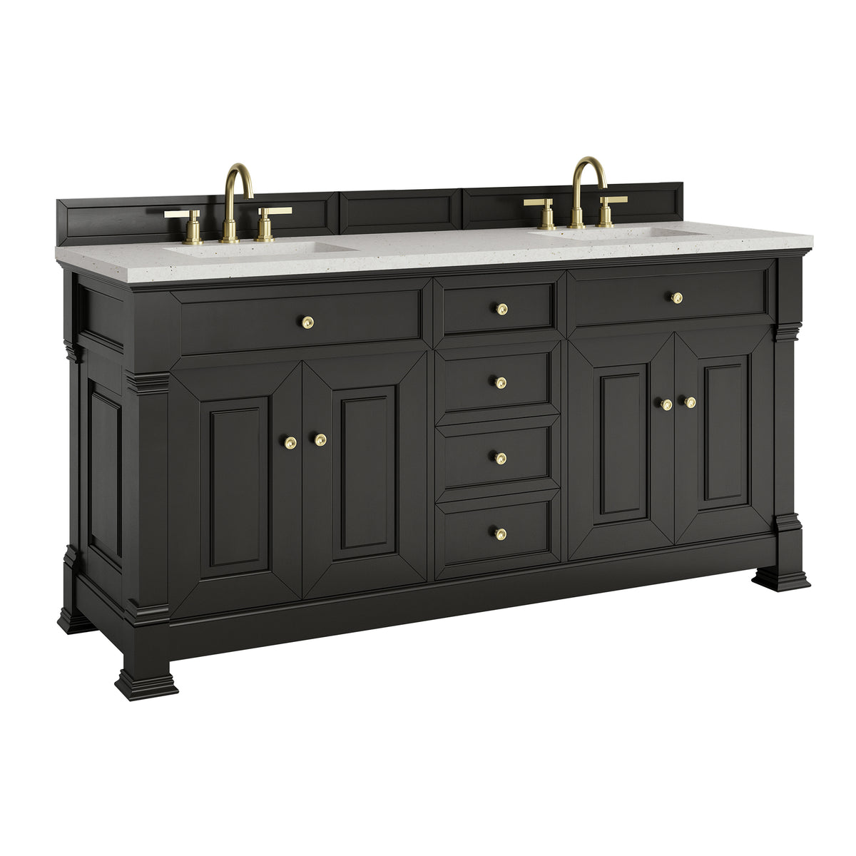 72" Brookfield Double Vanity, Black Onyx with Lime Delight Top