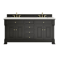 72" Brookfield Double Vanity, Black Onyx with Lime Delight Top