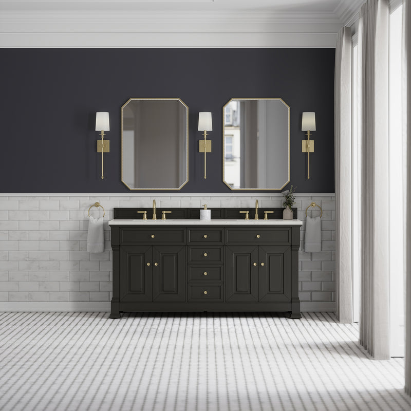72" Brookfield Double Vanity, Black Onyx with Lime Delight Top