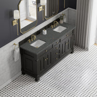 72" Brookfield Double Vanity, Black Onyx with Parisien Bleu Top