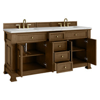 72" Brookfield Double Vanity, Honey Oak with Ethereal Noctis Top