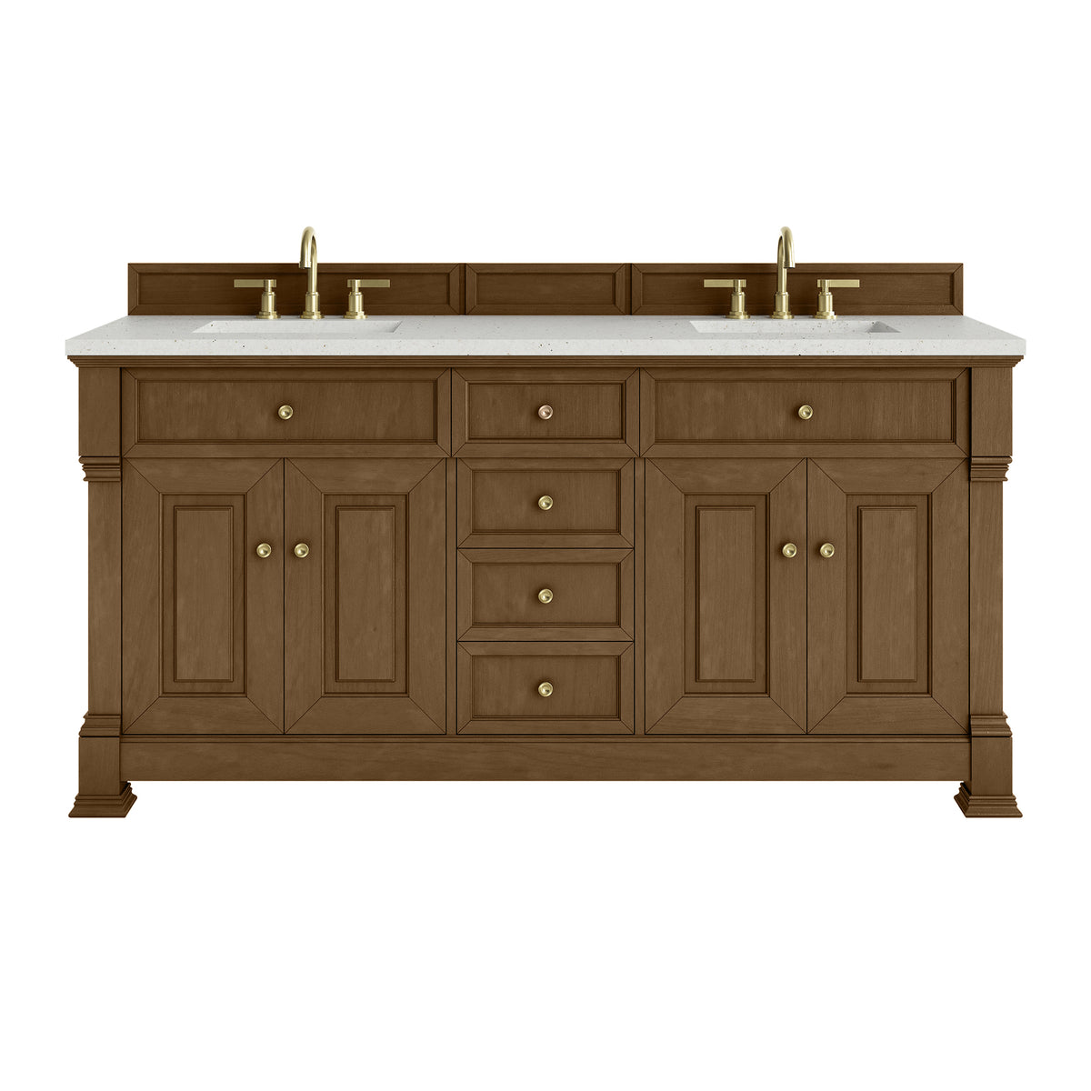 72" Brookfield Double Vanity, Honey Oak with Lime Delight Top