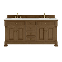72" Brookfield Double Vanity, Honey Oak with Lime Delight Top