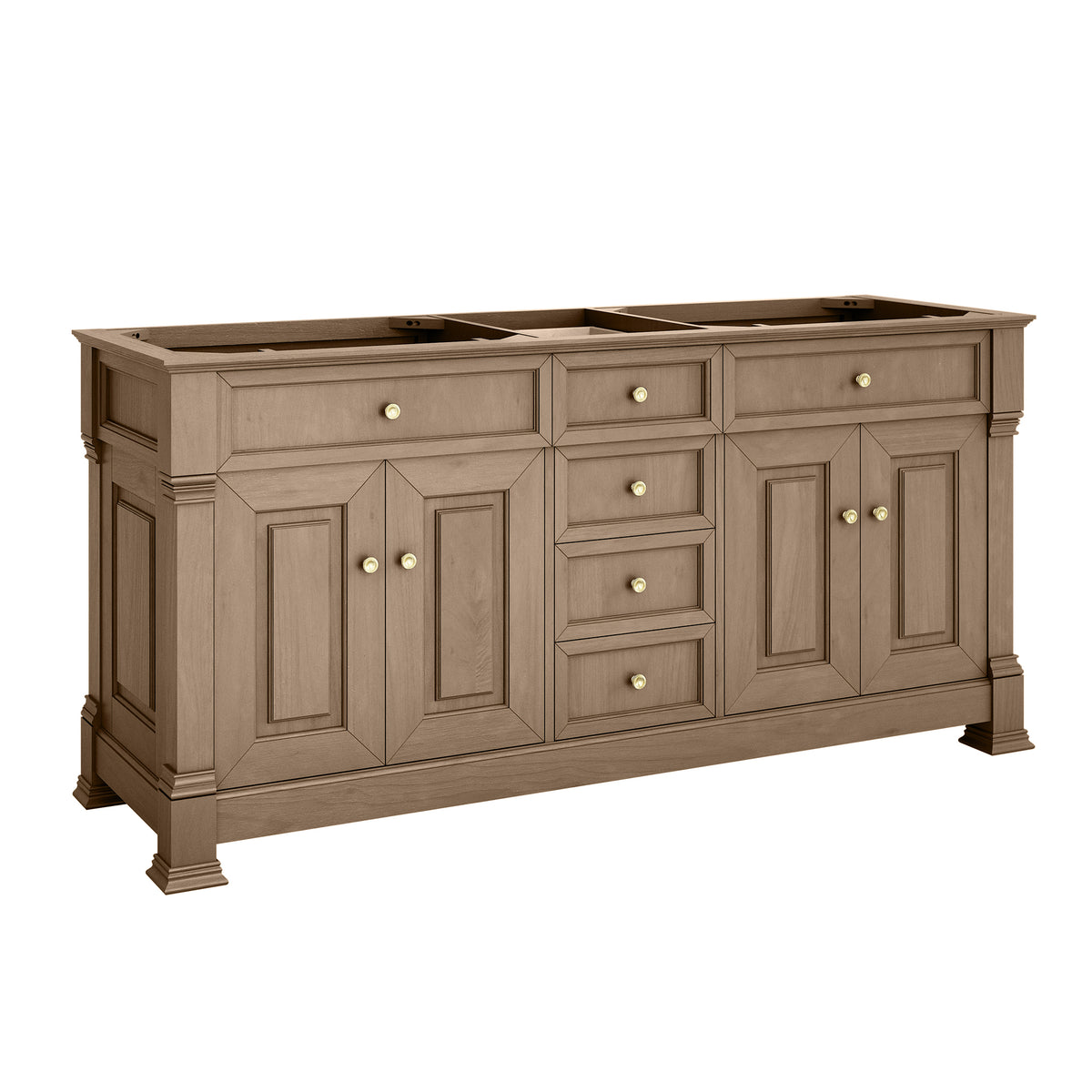 72" Brookfield Double Vanity, Pecan with Parisien Bleu Top