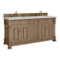 72" Brookfield Double Vanity, Pecan with Lime Delight Top