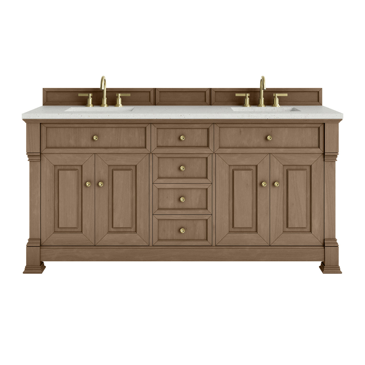 72" Brookfield Double Vanity, Pecan with Lime Delight Top