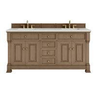 72" Brookfield Double Vanity, Pecan with Lime Delight Top